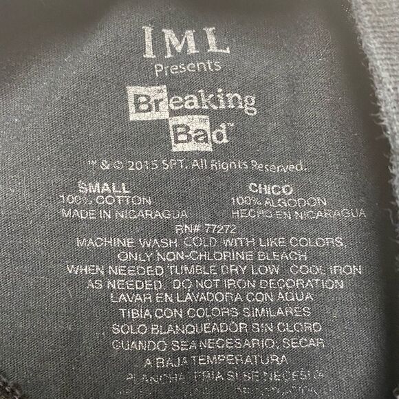 IML Breaking Bad Women’s Black Heisenberg The One Who Knocks Graphic Shirt Sz S - Picture 5 of 7